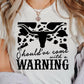 Western Cow Animal Warning Graphic T Shirts