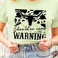 Western Cow Animal Warning Graphic T Shirts