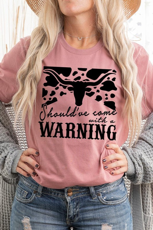 Western Cow Animal Warning Graphic T Shirts