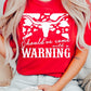 Western Cow Animal Warning Graphic T Shirts