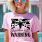 Western Cow Animal Warning Graphic T Shirts