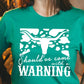 Western Cow Animal Warning Graphic T Shirts