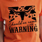 Western Cow Animal Warning Graphic T Shirts