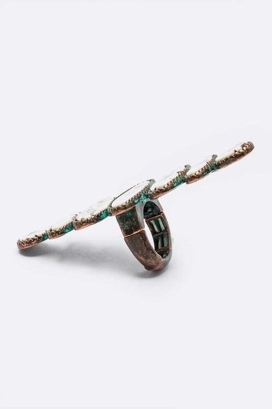 Oversize Stone Western Stretch Ring