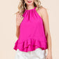 Plus Ruffle Trim Sleeveless Blouse