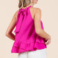 Plus Ruffle Trim Sleeveless Blouse