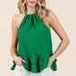 Plus Ruffle Trim Sleeveless Blouse