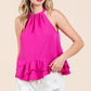 Plus Ruffle Trim Sleeveless Blouse