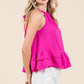 Plus Ruffle Trim Sleeveless Blouse