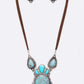 Western Oversize Stone Pendant Necklace Set