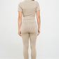 2 Piece Ribbed Seamless Zip up Jacket set