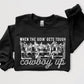 Cowboys Western Saddle Graphic Fleece Sweatshirts