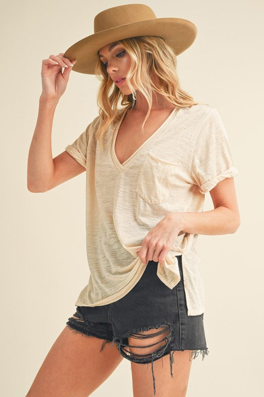 Zoie V-Neck Short Sleeve Top