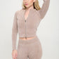 Ribbed Knit Tracksuit Two-Piece Set