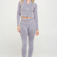 Ribbed Knit Tracksuit Two-Piece Set