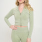 Ribbed Knit Tracksuit Two-Piece Set