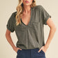 Zoie V-Neck Short Sleeve Top