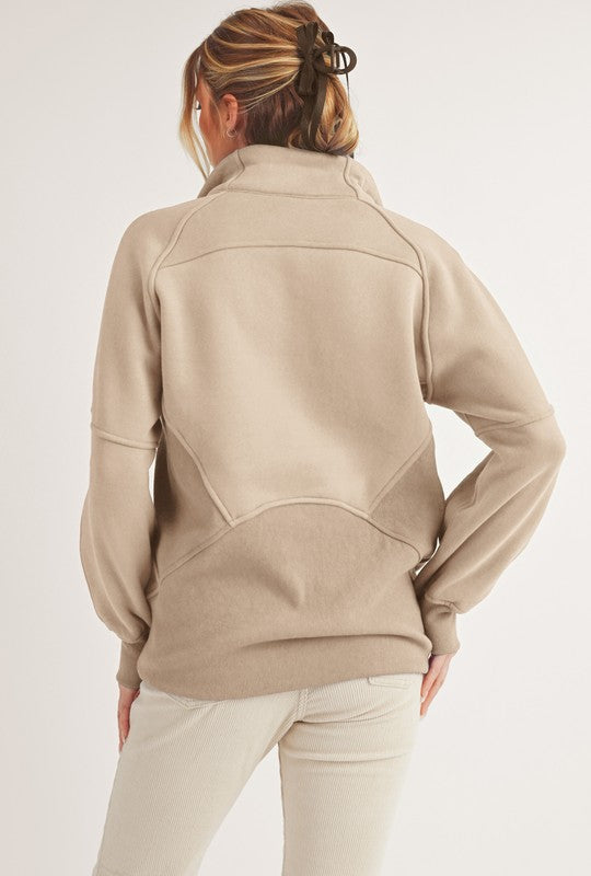 Long Dove Funnel Neck Half Long Zip