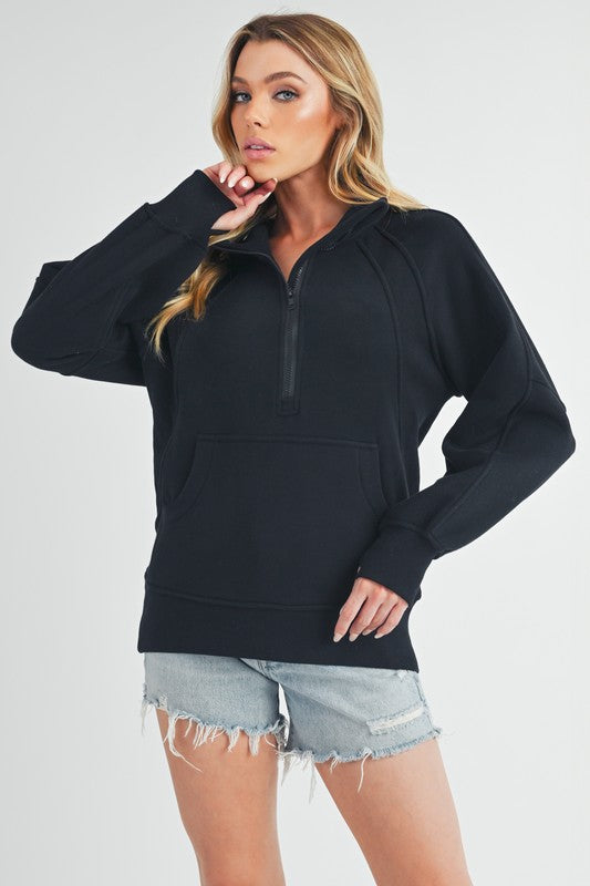 Long Dove Funnel Neck Half Long Zip