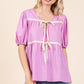 Piping Detail Babydoll Top