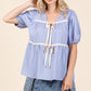 Piping Detail Babydoll Top