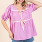 Plus Piping Detail Babydoll Top