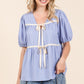 Plus Piping Detail Babydoll Top