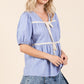 Plus Piping Detail Babydoll Top