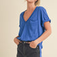 Zoie V-Neck Short Sleeve Top