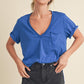 Zoie V-Neck Short Sleeve Top