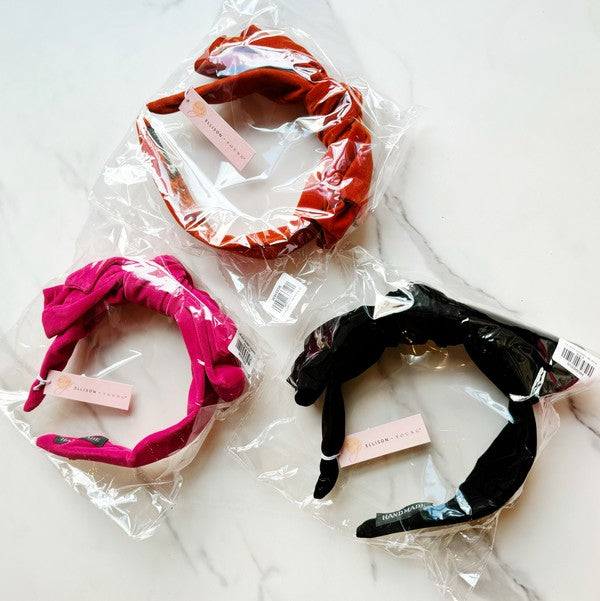 Structured Velvet Bow Headband