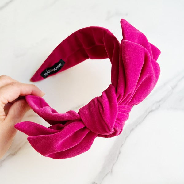 Structured Velvet Bow Headband