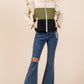 Color Block Ruffle Trim Puffer Vest