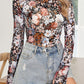 SPRING Floral Mesh High Neck Sheath Blouse