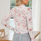 SPRING Floral Mesh High Neck Sheath Blouse