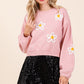 Plus Floral Embroidered Knit Sweater