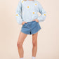 Plus Floral Embroidered Knit Sweater