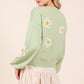 Plus Floral Embroidered Knit Sweater