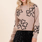 Plus Floral Embroidered Knit Sweater