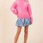 Plus Floral Embroidered Knit Sweater