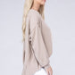 Double Gauze Oversized 3/4 Button Henley Neck Top