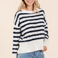 Plus Stripe Argyle Knit Sweater