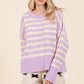 Plus Stripe Argyle Knit Sweater