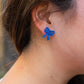 Bow Studs - Blue Glitter