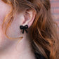 Bow Studs - Black Glitter