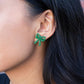 Bow Studs - Green Glitter