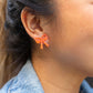 Bow Studs - Orange Glitter