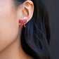 Bow Studs - Red Glitter