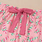 Christmas Candy Cane Print Knotted Pajama Set