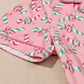 Christmas Candy Cane Print Knotted Pajama Set